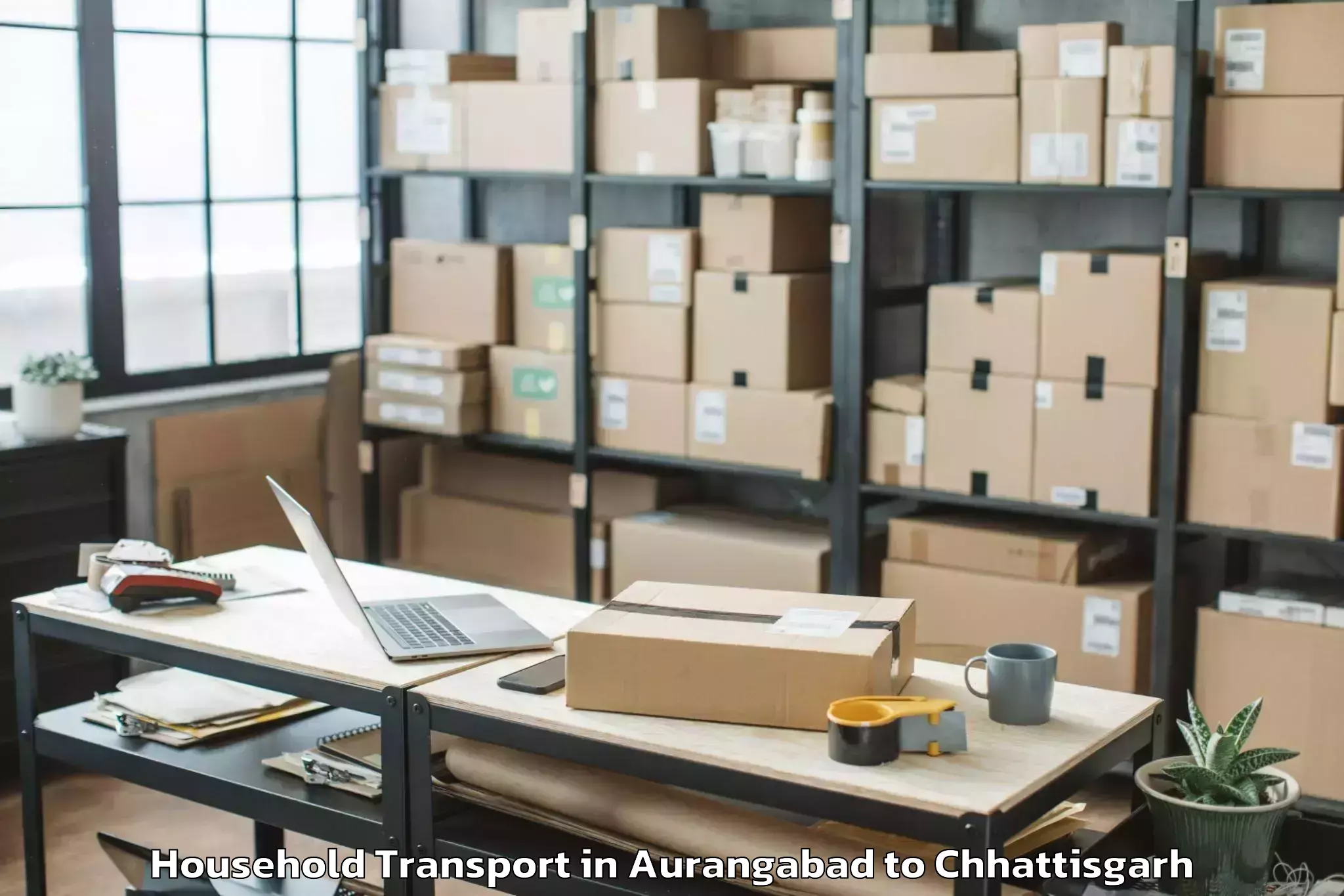 Book Aurangabad to Chirimiri Household Transport Online